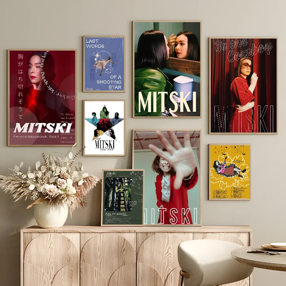 M-Mitski plagát lepivý HD Kvalitné nástenné umenie retro plagáty pre domáci výzdoba izby Kawaii