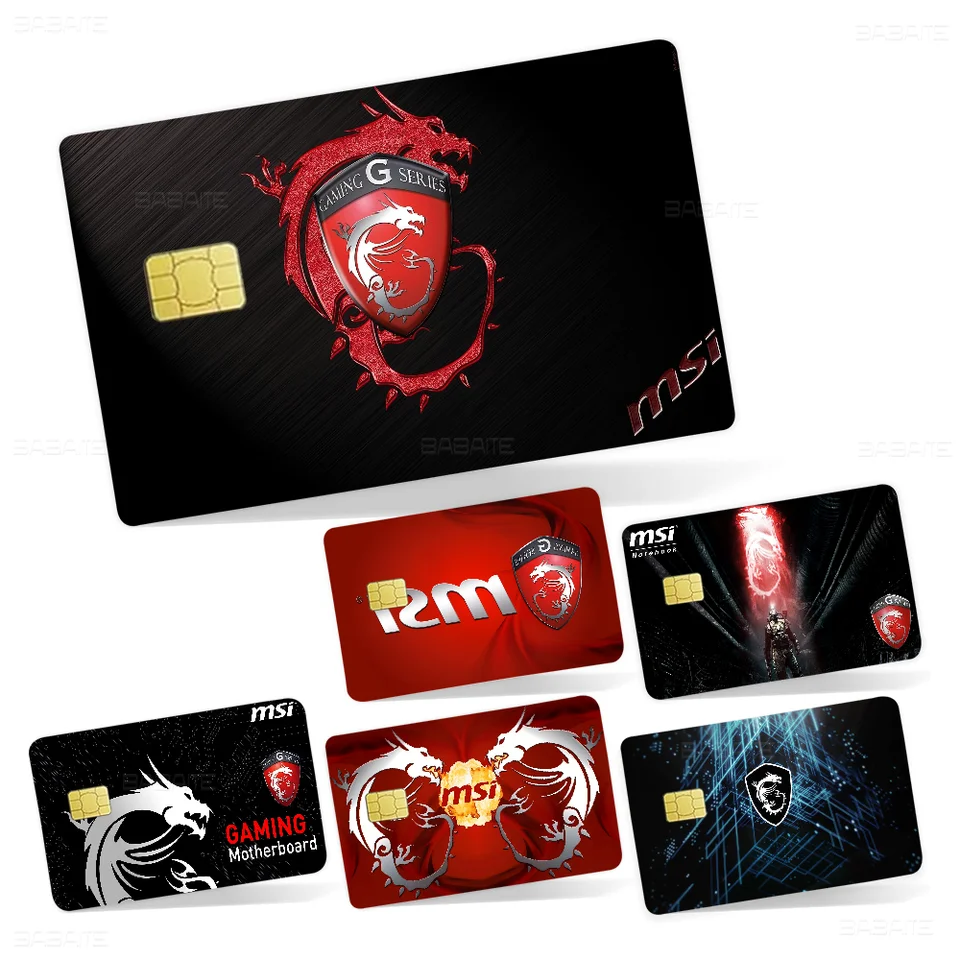 M-MSI Dragon logo pokerová nálepka Filmová páska Koža pre kreditné karty Karikačné karikatúry vodotesné nálepky Small Chip