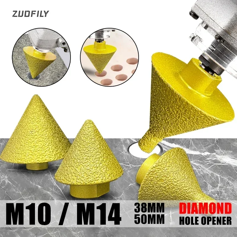 M10 M14 Diamond Chamfer Corn Drill Bit Bit Zväčšený otvor skosenie brúsenie náradia 38 mm 50 mm pre žulové mramorové dlaždice rezanie kameňa