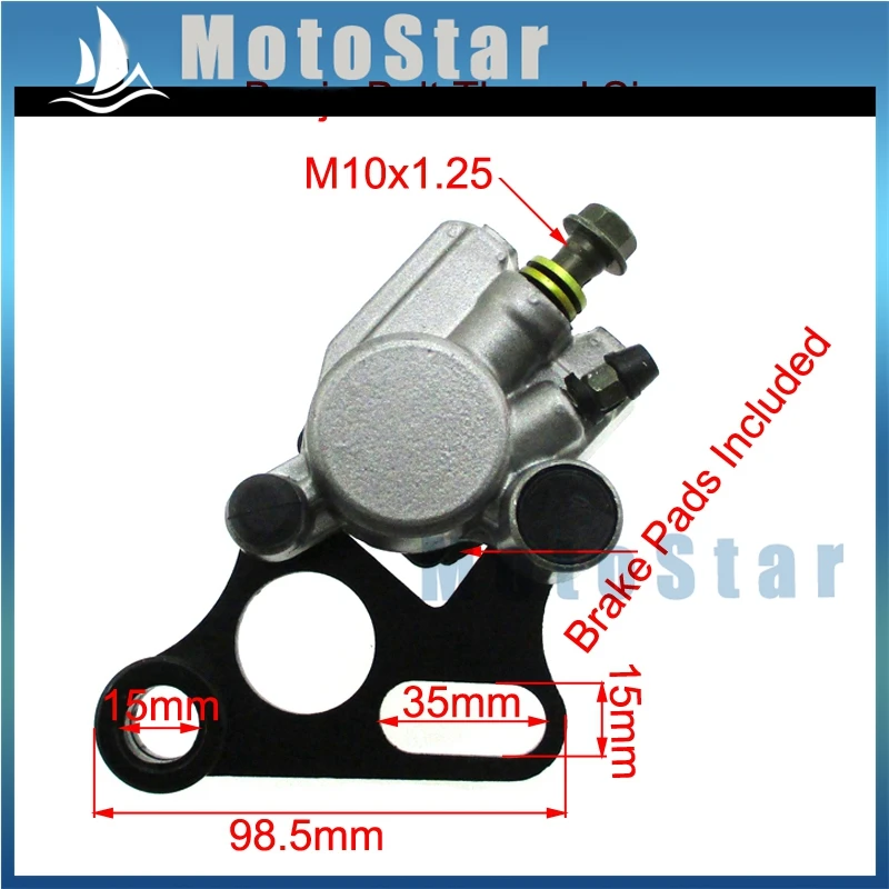 M10X1.25 Zadný hydraulický disk brzdový strmeň pre motocykel bicyklov Gio Orion 125 ccm