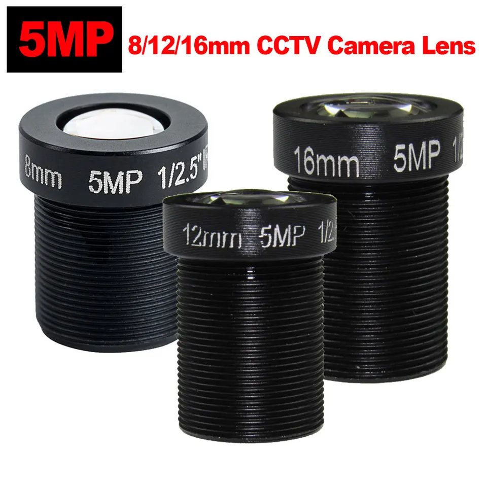 M12 CCTV 8 mm 12 mm 16 mm 5 MP HD CCTV Camera Camera objektív IR HD bezpečnostná šošovka Fixná dúhovka