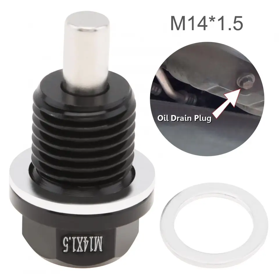 M14 x 1,5 Magnetický olejový odtokový letecký letecký hliník s priepustným tesnením podložky pre Ford / GM / Hyundai / KIA