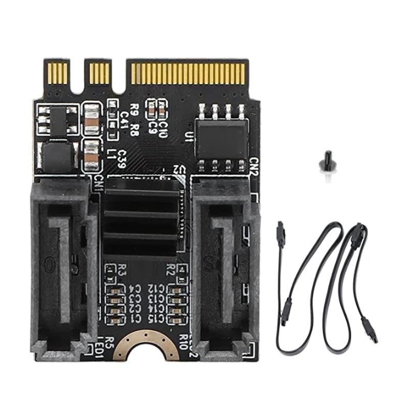 M2 až SATA3.0 Kľúč A + E WIFI M.2 na kartu adaptéra pevného disku SATA bez inštalácie ovládača JMB582 Chip