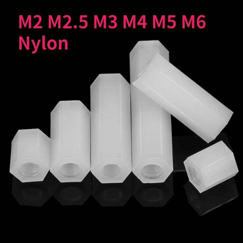 M2 m2,5 m3 m4 m5 m6 biely nylon hex hex ženský plastický plastický držiak hexagon vlákna PCB PCB Mut