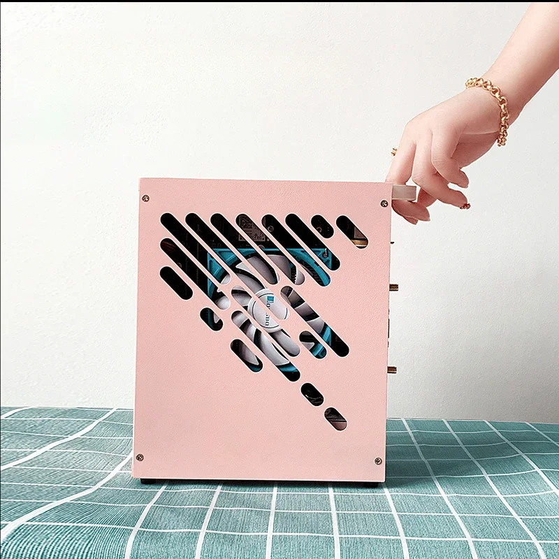 M24ITX Mini Chassis, všetok hliník, bočná priehľadná prenosná plocha A4 Single Display Display Chassis K39
