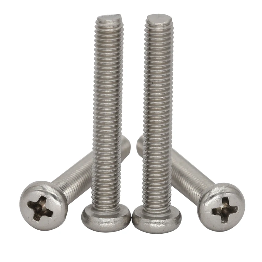 M3 m4 m5 m6 m10*35 mm 40 mm 45 mm 50 mm 55 mm 60 mm 304 316 Nerezová oceľ Din7985 Phillips Phillips Phillips Puseled Round Pank Head Skrutka hlavy