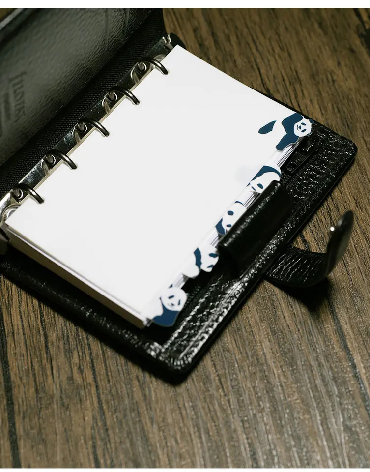M5/A7 Panda Pattern Loose Leaf Notebook DeDivers Cute Index seperátor Diary Plánovač stacionár