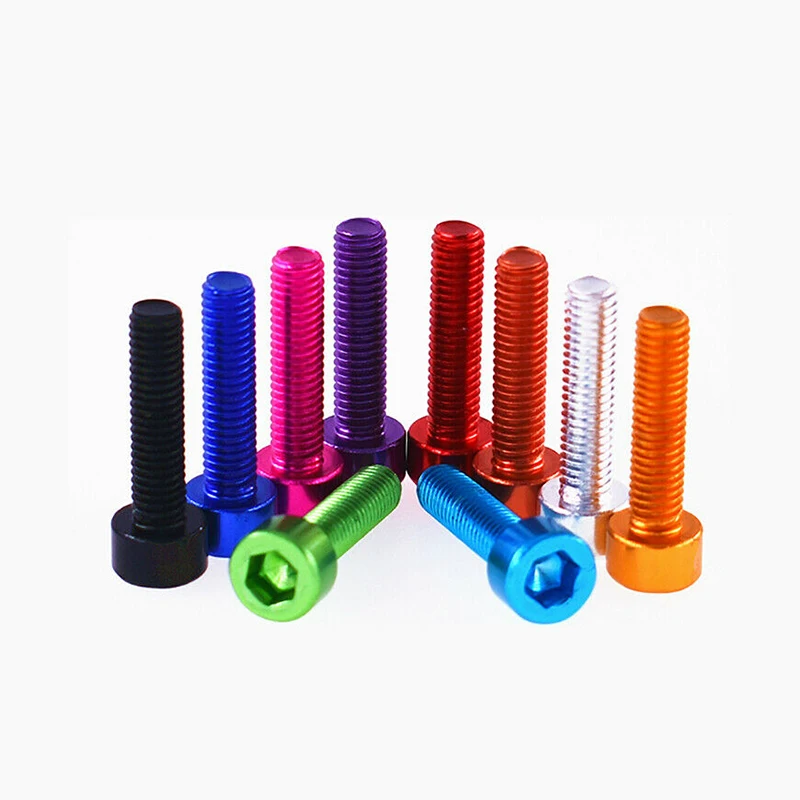 M5 M6 HEX HEXAGON SOCKET CAP SUME STRECK SKRUTKY SKRUTKY ZLATNÁ HLIDÍNA Zliatina 7075 Allen Dĺžka skrutky 6-40 mm