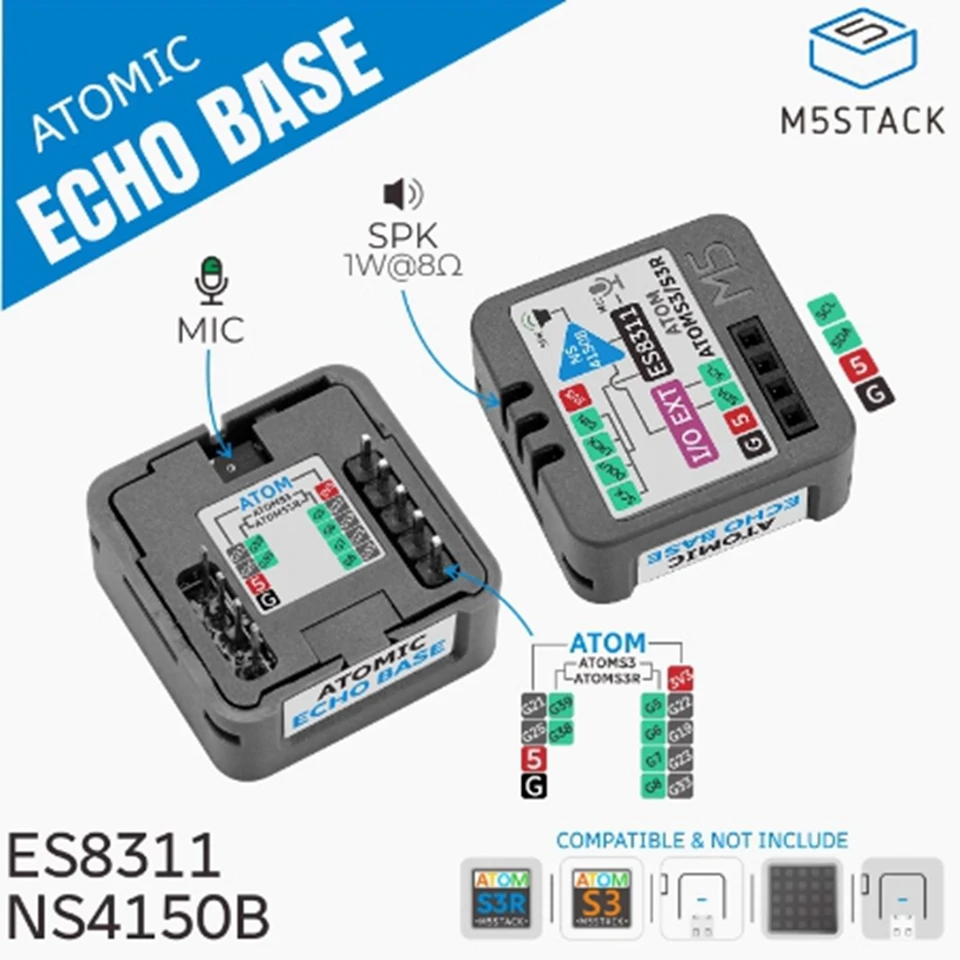 M5Stack atómová echo rozpoznávanie reči Základňa ES8311 Audio Decoding MEMS Mikrofónový modul