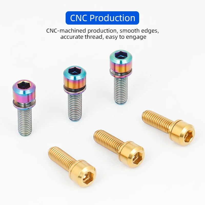 M5x16/18/20 mm Titánové upevňovacie skrutky s podložkami pre MTB BMX Road Bike CNC-stroja z nehrdzavejúcej kmeňovej skrutky cyklistické diely