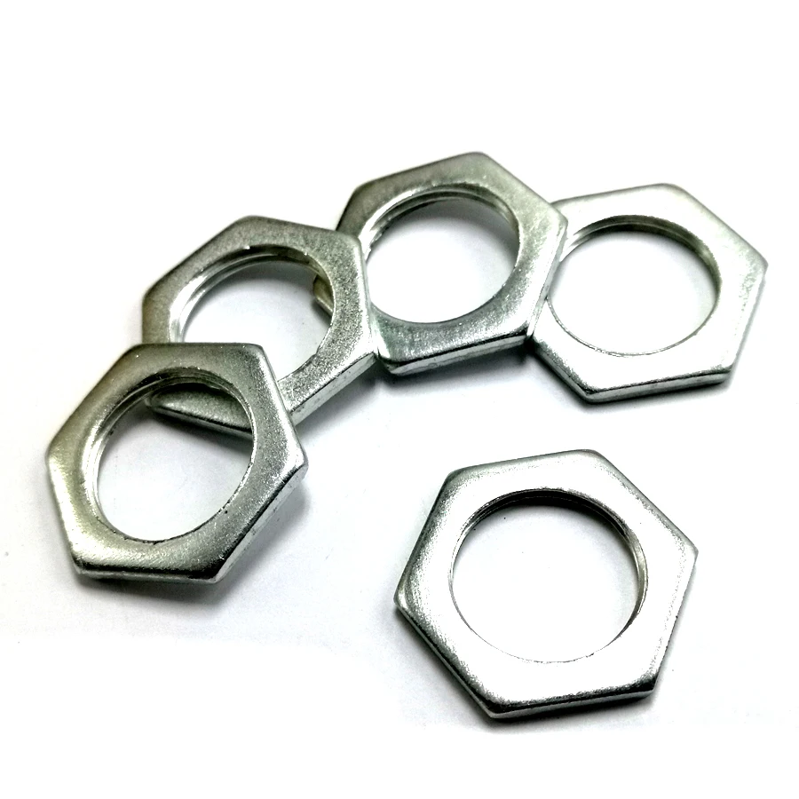 M6 ~ M24 Hexagon Tenké matice, uhlíková oceľ jemná závit tenká matica M6 M8 M9 M10 M11 M12 M14 M16 M18 M20 M22 M24, B034