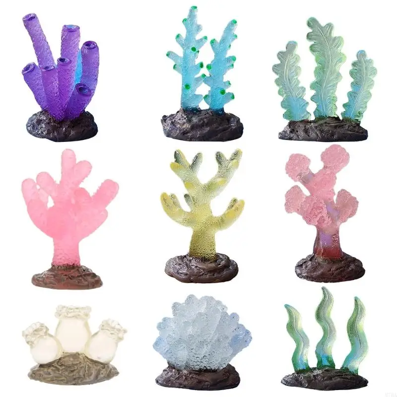 M7BA Fishtanks Resin Resin Coral Luminát Decorácie LifeLiKeaquaticplant Figurín Akvárium subtentácie