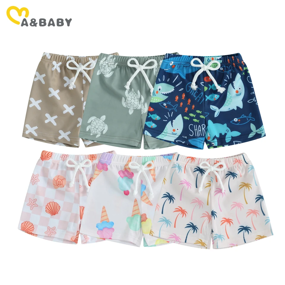 MA & Baby 6m-4y Kojedne batoľa batoľa chlapčeka Plavory zvieracie škrupina kokosový strom tlačia