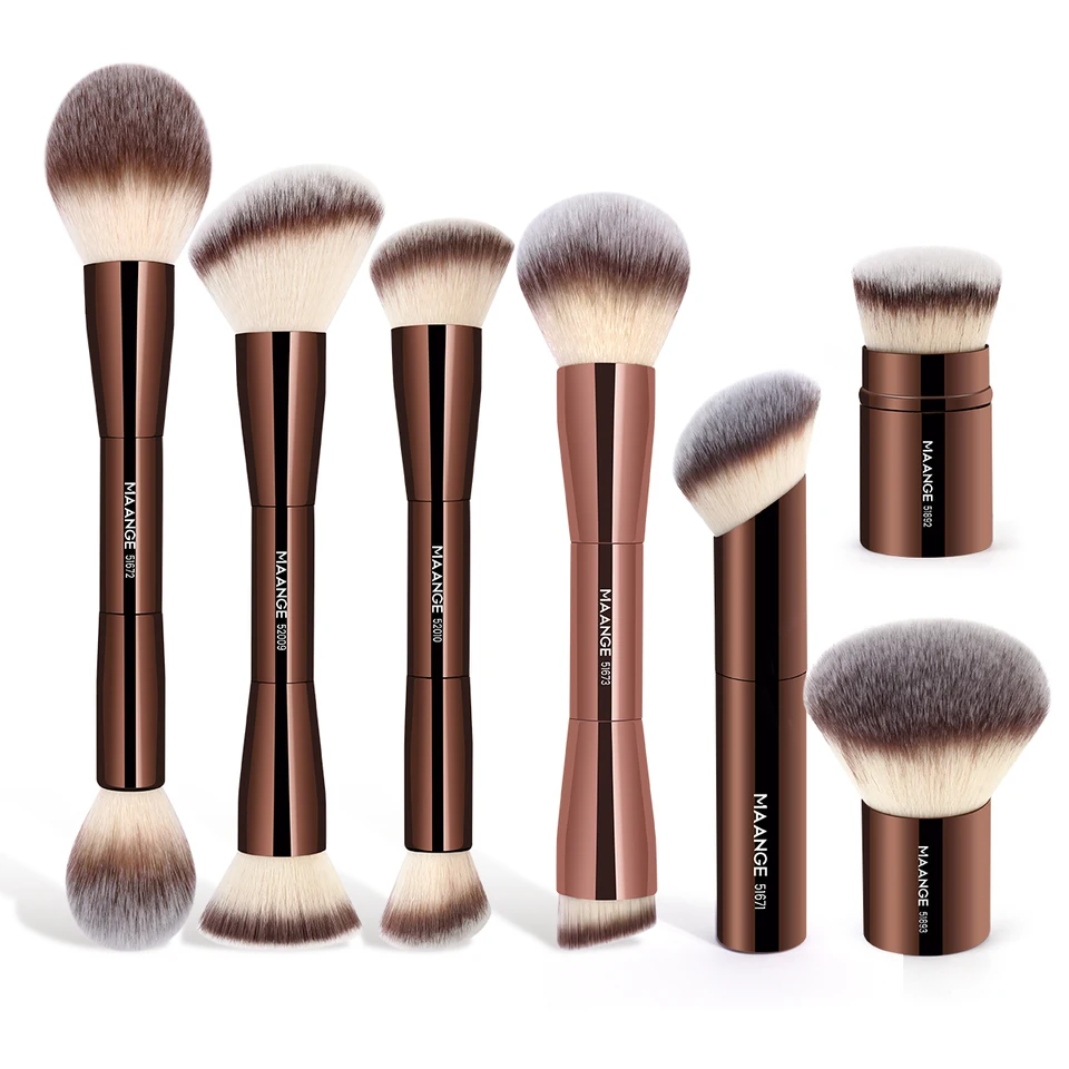 Maange make -up kefy Double Head Foundation Concealer Concealer Blusher bronzer kefka Kefa mäkké vlákno Hair kozmetické kozmetické nástroje