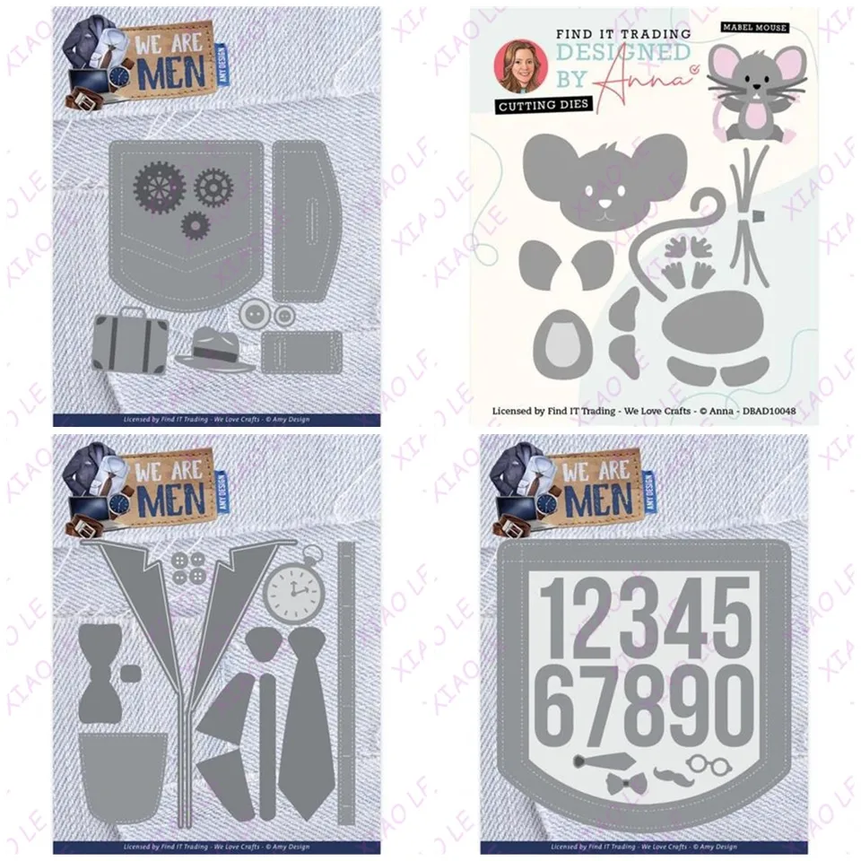 Mabel Mouse Men Digity kovové rezanie matrice pre domácich majstrov pre domácich majstrov