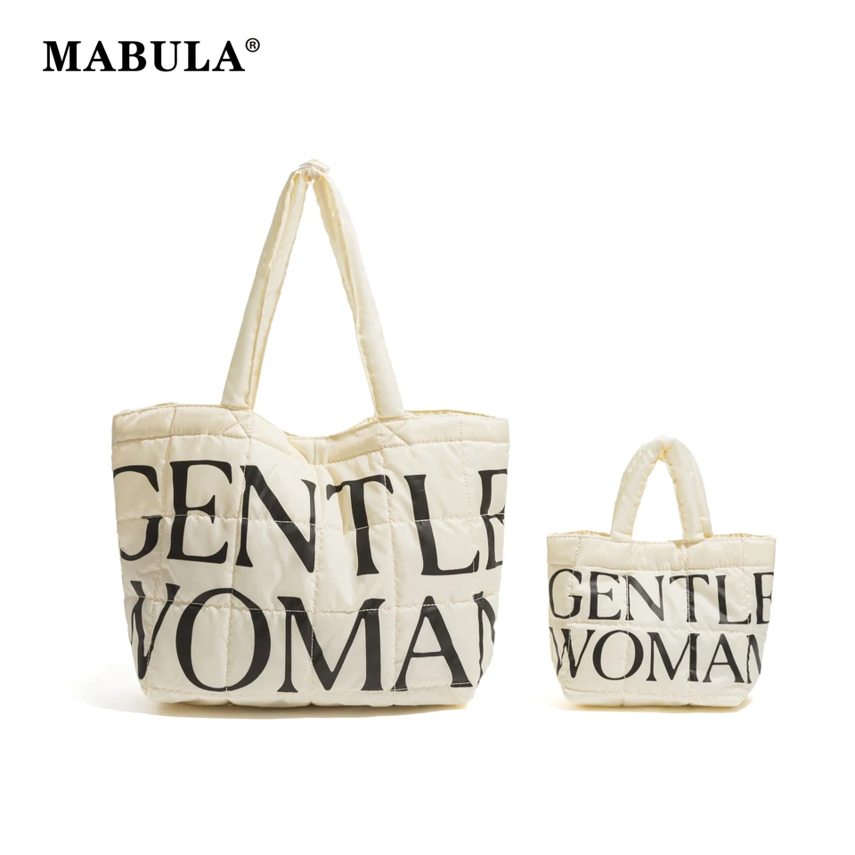 Mabula prešívaná Puffer Polded Tote Bags