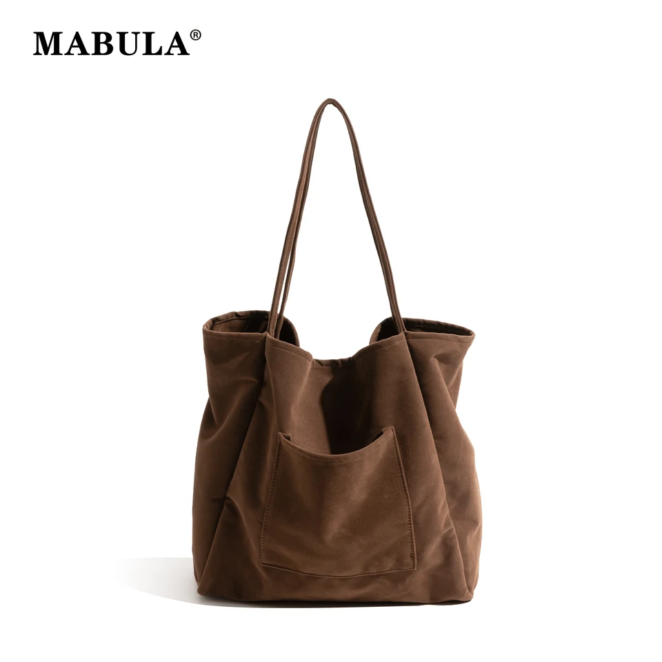 Mabula retro faux semišová tote kabelka štvorcová pevná módna dámy pracovné nákupné tašky na rameno jednoduchú príležitostnú veľkú kapacitu Satchel