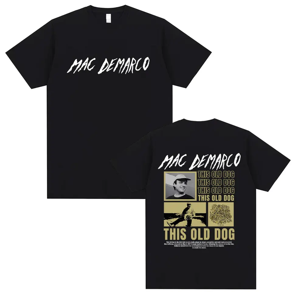 Mac Demarco Tento starý psí album Grafické tričko Men ženy vintage nadmerné tričká s krátkym rukávom Pánske tričká s módnou hudbou