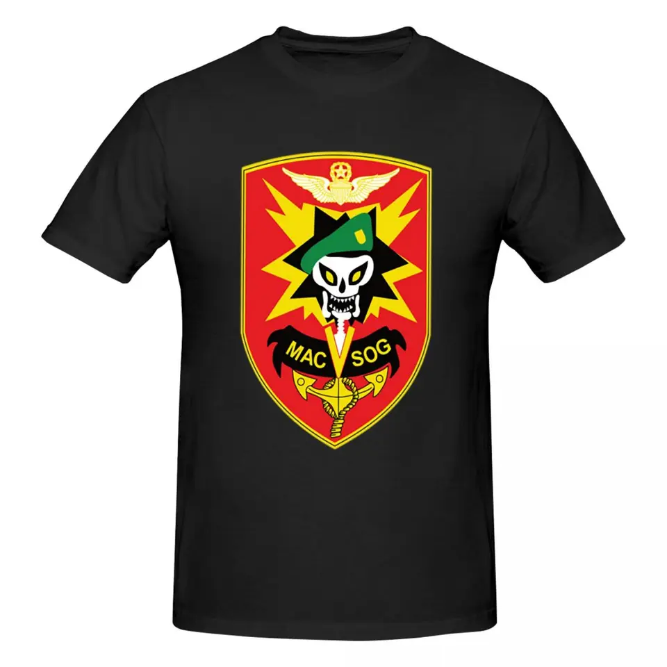 Mac V SOG Špeciálne sily Patch Men Tričko Móda móda plus veľkosti tričká Pánske posádky Cotón Cotton Tees krátke letné muž