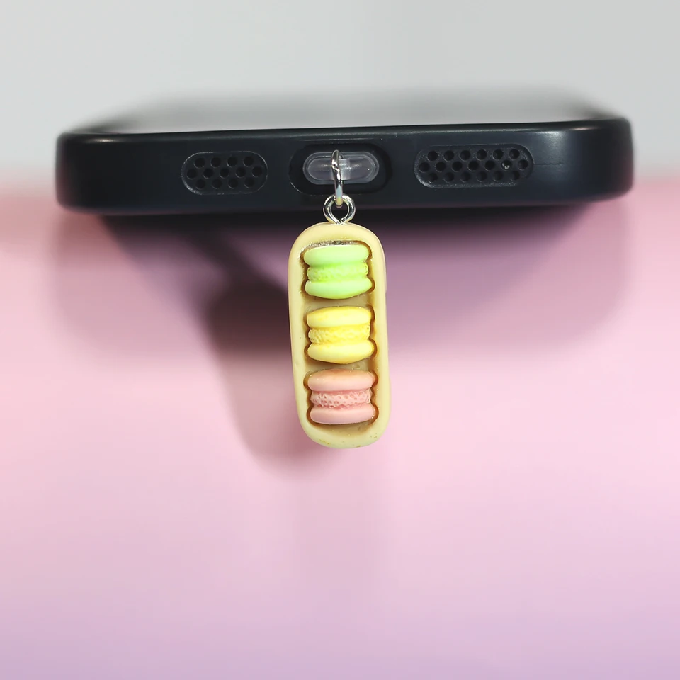 Macaron Pendant Color Food Hray Hray Phone Dust Plug Phone Decotion Decotion vhodné pre zástrčku prachu Samsung/Type-C Dust