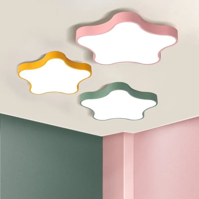 Macaron Päťbody STAR STAR LED stropné svetlá Nordic Boys Dievčatá Detská moderná jednoduchá izba