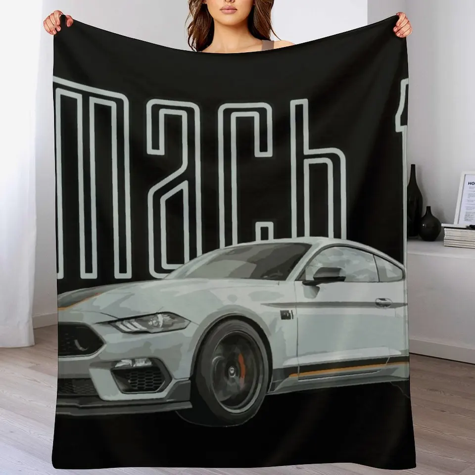 Mach 1 Mustang GT 5,0L V8 Performance Car Fighter Jet Grey Had Dride Termal Decanrative Hrot pokrýva prikrývky Hairys