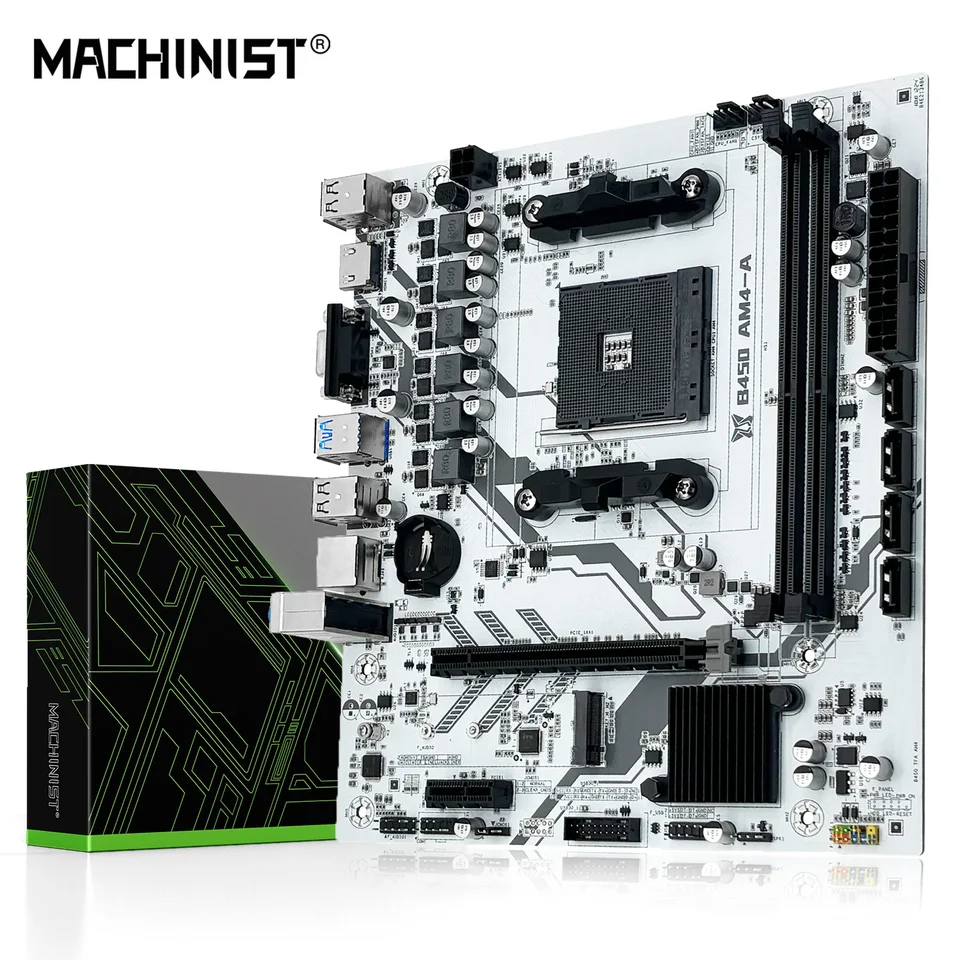 Machinista B450 Základná doska AMD procesor Dual-Channel DDR4 Memory AM4 Mainboard M.2 NVME (podporuje Ryzen 5500 5600 5600G CPU)