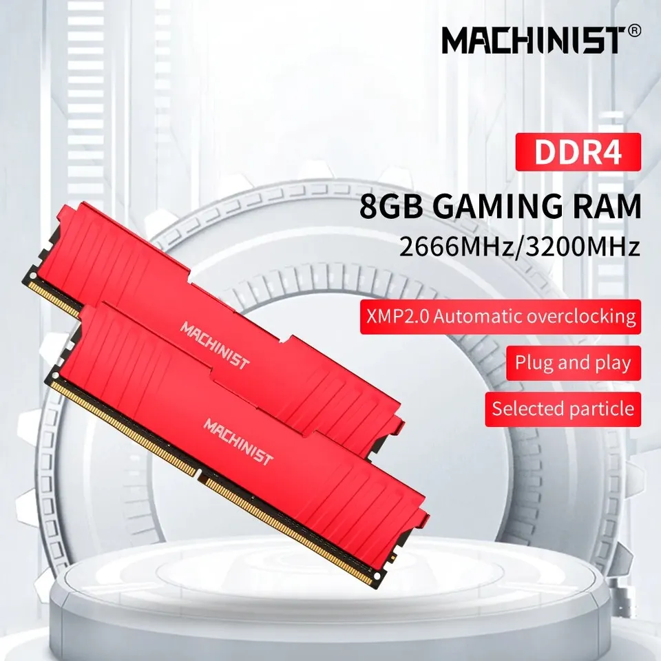 Machinista DDR4 RAM 8 GB 16 GB 2666HMZ 3200MHz Desktop Pamäť s chladičom DDR4 RAM PC DIMM pre všetky základné dosky