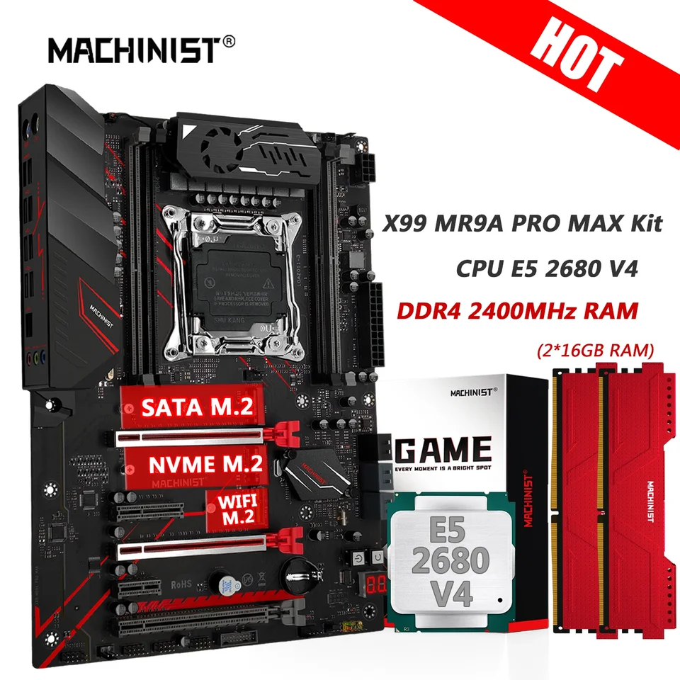 Machinista X99 DDR4 RAM 32 GB MAME COMBO USB 3.0 NVME M. 2 MR9A Pro Four Channel