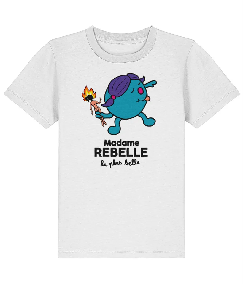 Madame Rebelle - Kids - Organické tričko - feminizmus - Street Art - Power Tees Cotton Luxury Brand Vintage nadmerne