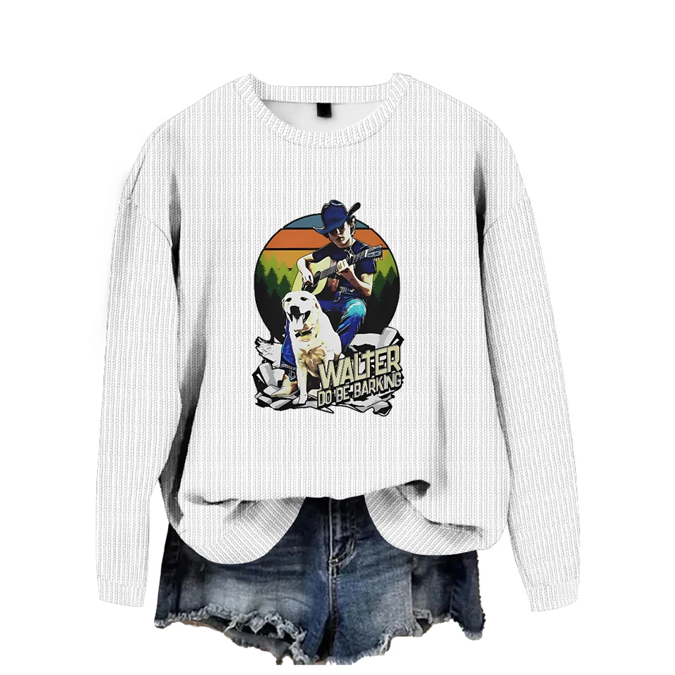 Maddox Batson Women's CrewNeck Sweater s dlhým rukávom pletený pullover mládež pre neformálny módny trend harajuku streetwear