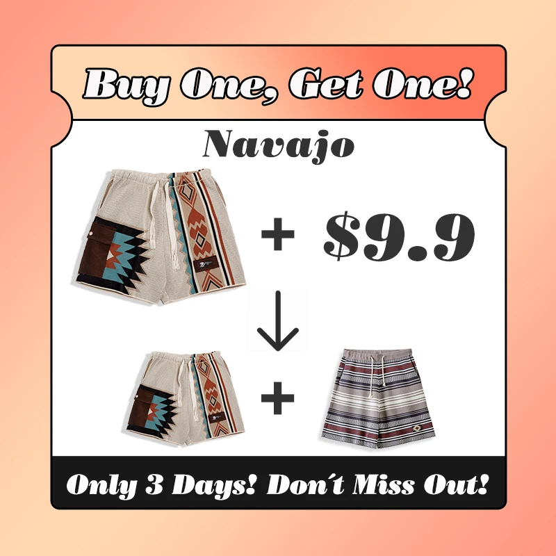 Maden Vintage Navajo Totem Pánske pletené šortky - príležitostné vyšívané geometrické plážové šortky s elastickým pásom na šnúrke
