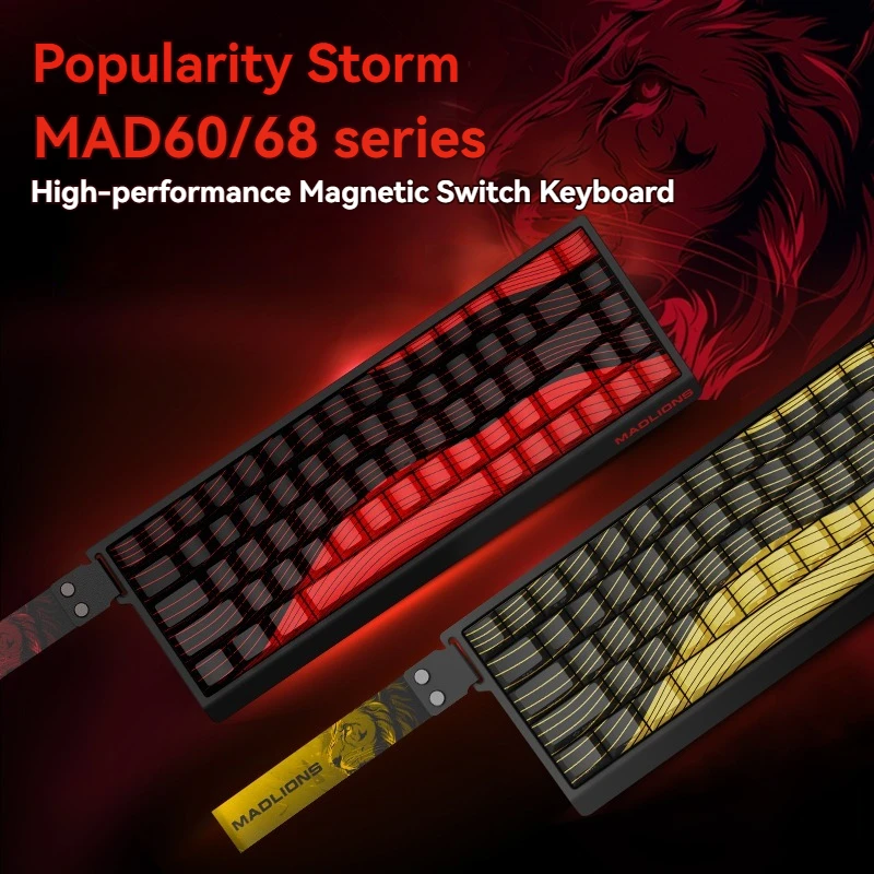 Madlions MAD60/68 HE MECHANICKÝ Klávesový magnetický spínač káblové prevody RGB 8000Hz 0,04 mm presnosť Vlastná 60% herná klávesnica