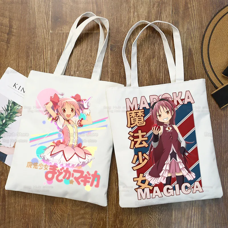 Madoka Magica Puella Magi Mahou shoujo Kyubey haura hakemi kaname mami tote taška unisex plátno tašky