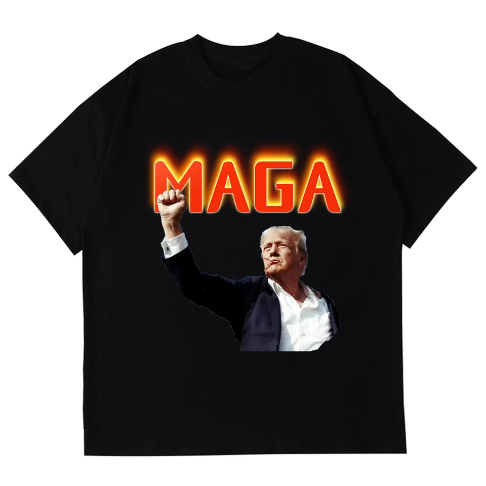 MAGA 2024 NOVÉ TRUMP SHARBIL Tričko Americké volebné volby Vintage Kórejské módy vznešené vrcholy nadmerné preniky pre mužov Ženy