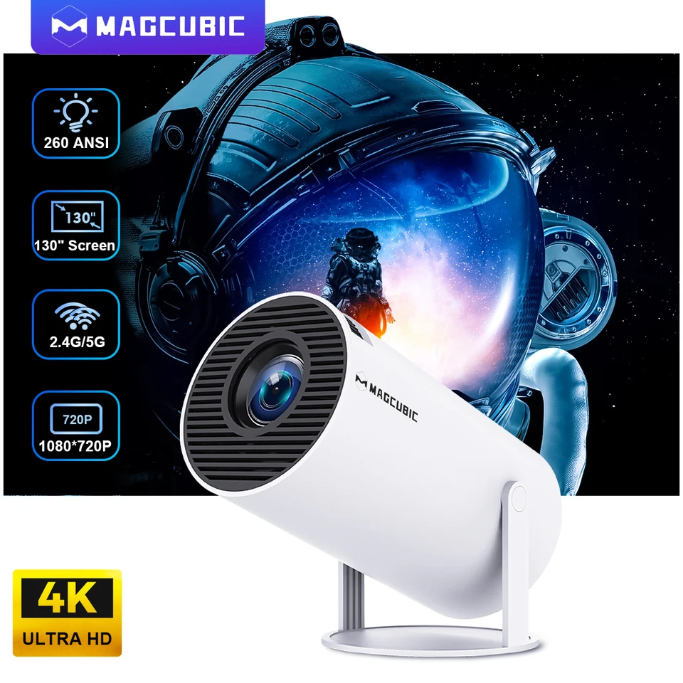 Magcubický projektor HY300 PRO 4K Android 11 Dual WiFi6 260ansi Allwinner H713 BT5.0 1080P 1280*720p Home Cinema Outdoor Projetor