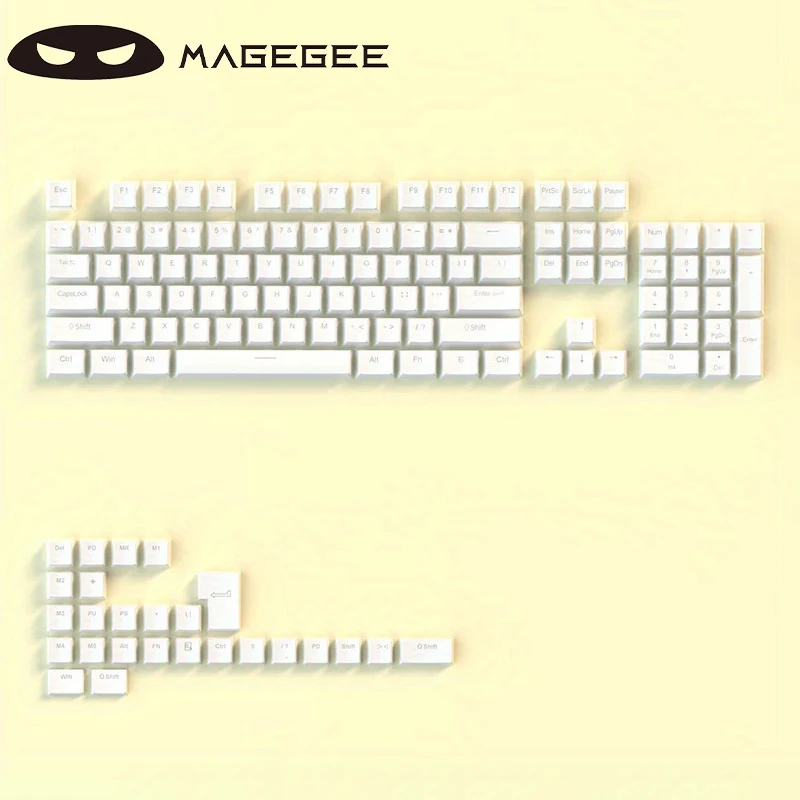 Magegee Pudding Key Cap Double Leather Milk Farba Priehľadná zostava Kľúč na kľúč OEM Výška 130 Klávesový mechanický klávesový kľúče čiapka