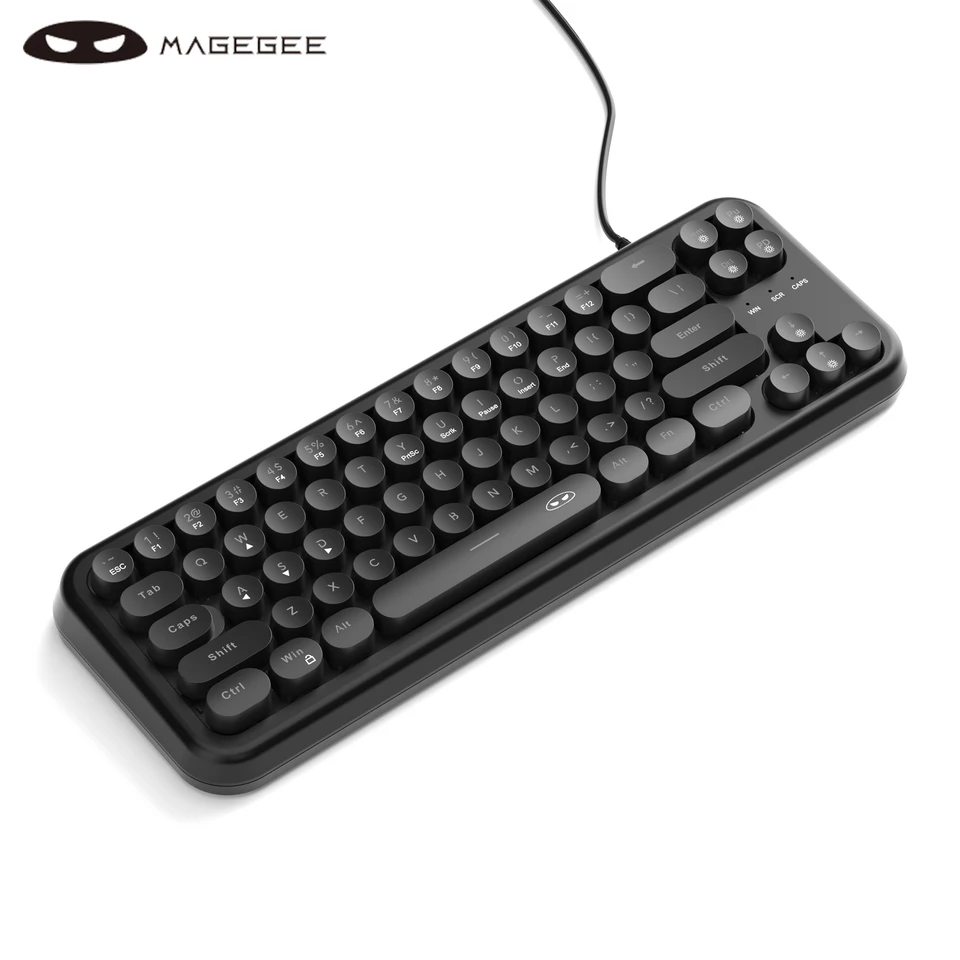 MageGee TS91 60% káblová herná klávesnica RGB 68 Klávesy Round Keycaps Malé prenosné kancelárske počítačové membránové klávesnica pre Windows