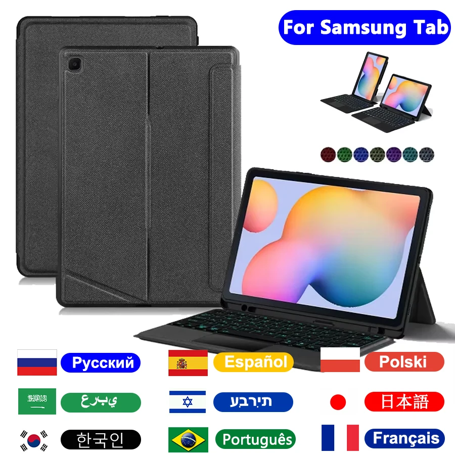 Magic Keyboard Cover for Samsung Galaxy Tab S9 Fe 10.9 '' Touchpad podsvietená klávesnica pre puzdro Samsung Tab S6 Lite A9 Plus S9 11 