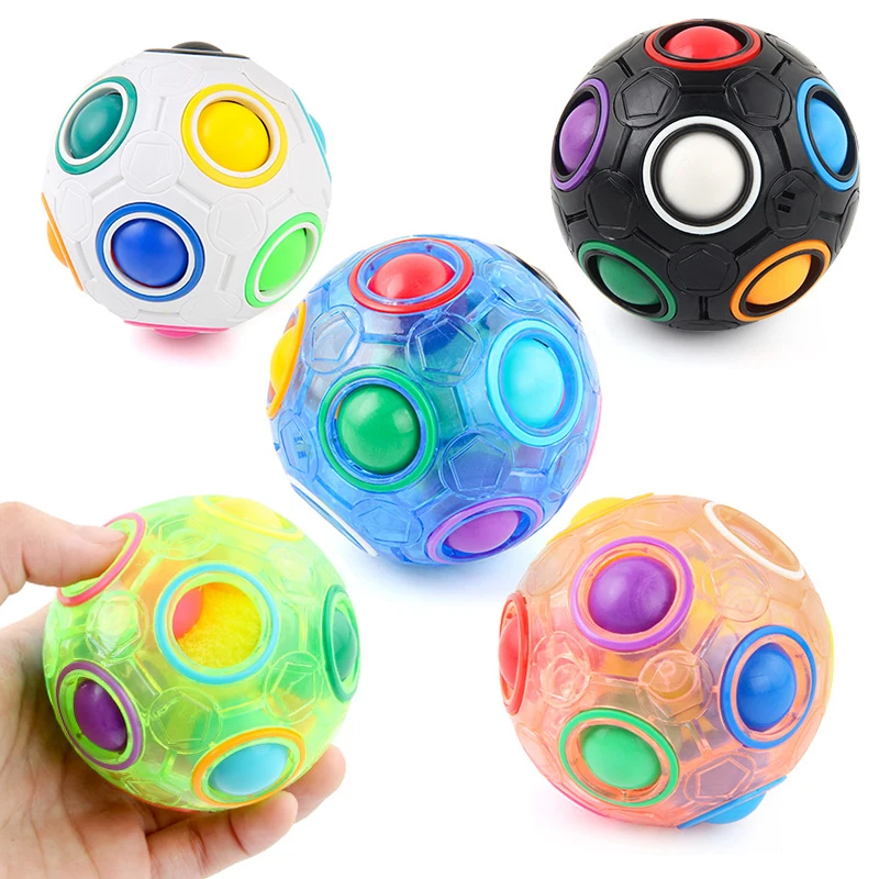 Magic Rainbow Puzzle Ball Fidget Proti stres hračky pre deti dospelý tvorivý stres reliéf farby Zodpovedajúce loptové zábavné hry darčeky