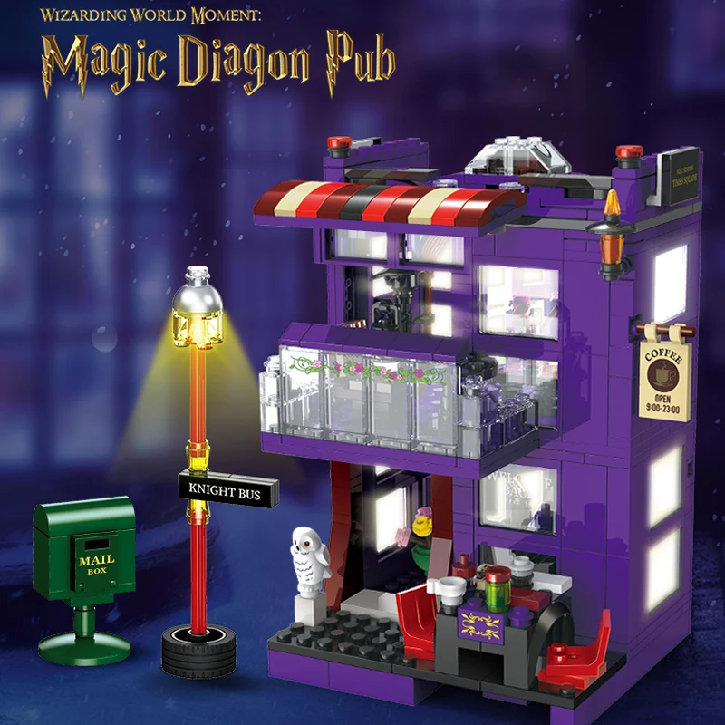 Magic World Street View Building Sety Telefónne vajíčka Harry Potter Moc Bricks Plastové hračky pre chlapcov