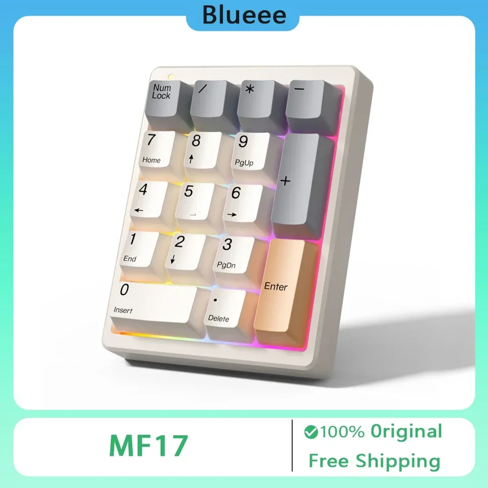 Magicforce MF17 Mini Keyboard RGB Podpora QMK/Via Hot Swap Ergonomics Keypad Wired Numpad 17Keys Office PC PC PC PAMER PRÍSLUŠENSTVO