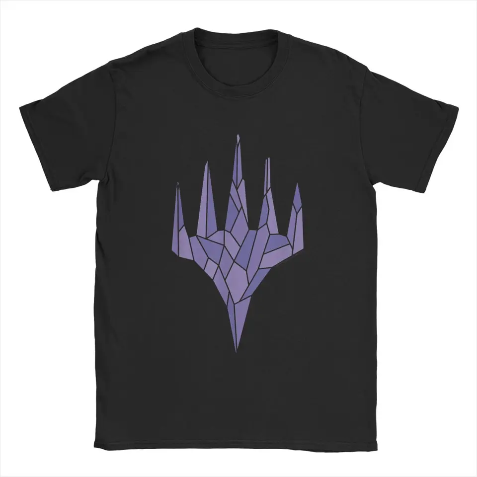 Magické hry zhromažďujúce MTG Tričko Men čierne krištáľové vtipné bavlnené odpaliská okrúhle krk s krátkym rukávom tričká 4xl 5xl odev