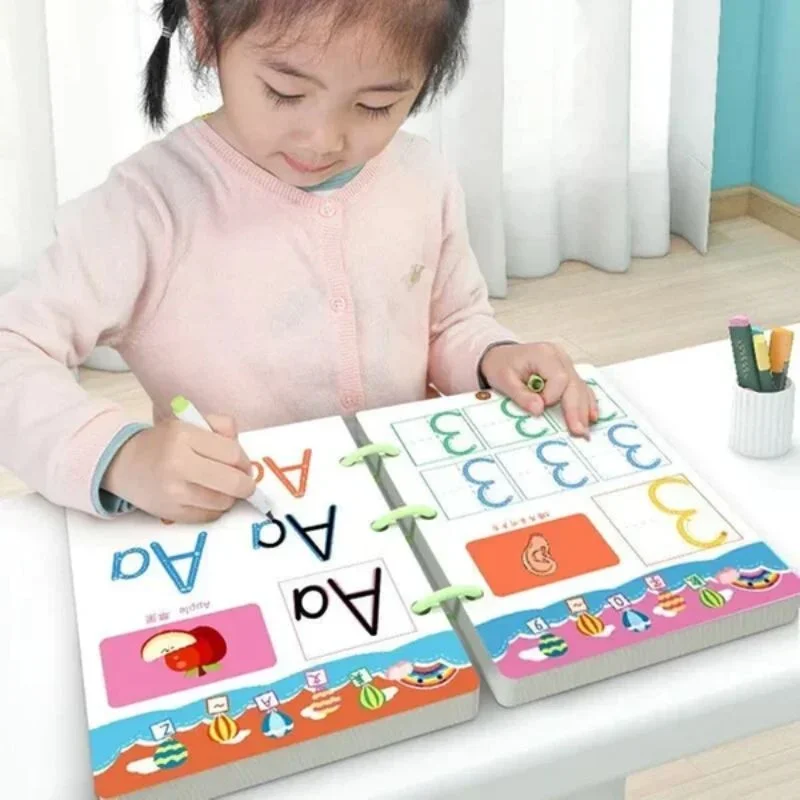Magické sledovanie zo scény Opätovne použiteľná kúzelná prax kreslenie perá a gumy Montessori písacie karty hračky
