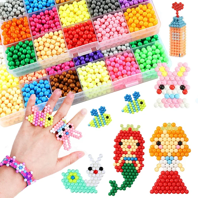 Magické vodné lepivé korálky s hračkou DIY ručne vyrábané deti Voda sprej kúzla krištáľové korálky puzzle remeselné súpravy pre deti vzdelávacie hračky