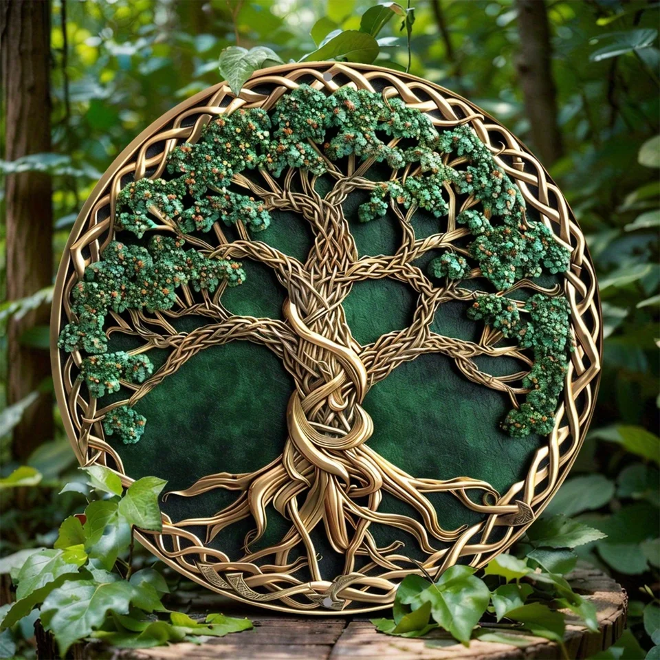 Magický strom života mandala umenie, výzdoba vintage okrúhla stena, perfektná domáca dekorácia pre verandu, obývaciu izbu a spálňu
