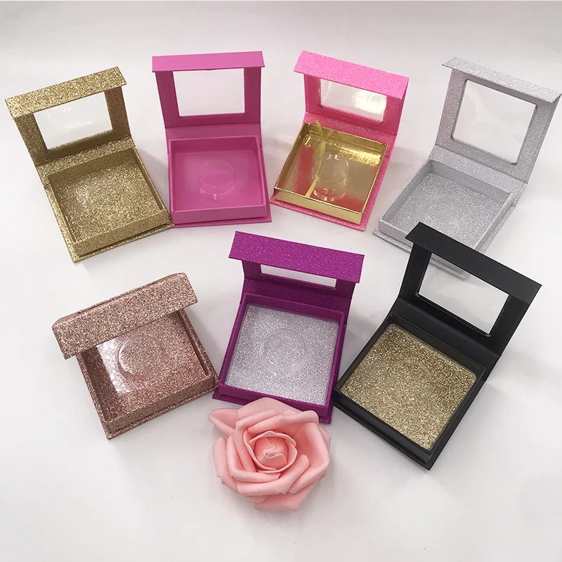 Magnet Lash Box bez rias magnetické trblietky štvorcové balenie rias Vlastné logo