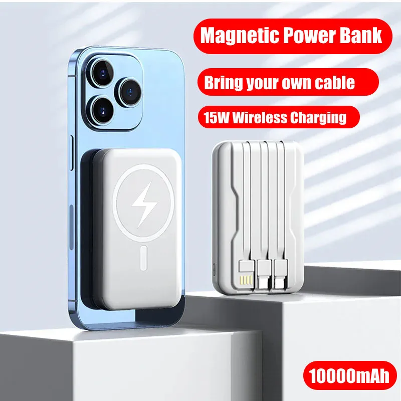 Magnetic Power Bank 10000 mAh Prenosná bezdrôtová nabíjačka pre Apple iPhone Samsung Mini Powerbank Externá náhradná batéria