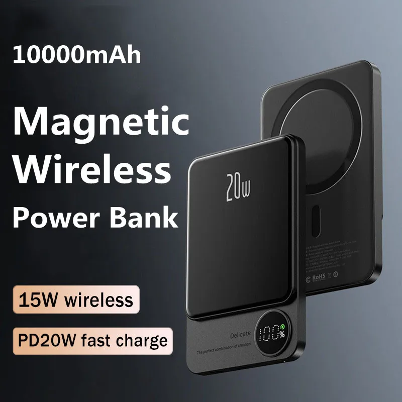 Magnetic Powerbank 10000mah pre iPhone 12 13 14 15 16 16 16 16 16 bezdrôtová nabíjačka Mini tenká externá pomocná náhradná batéria