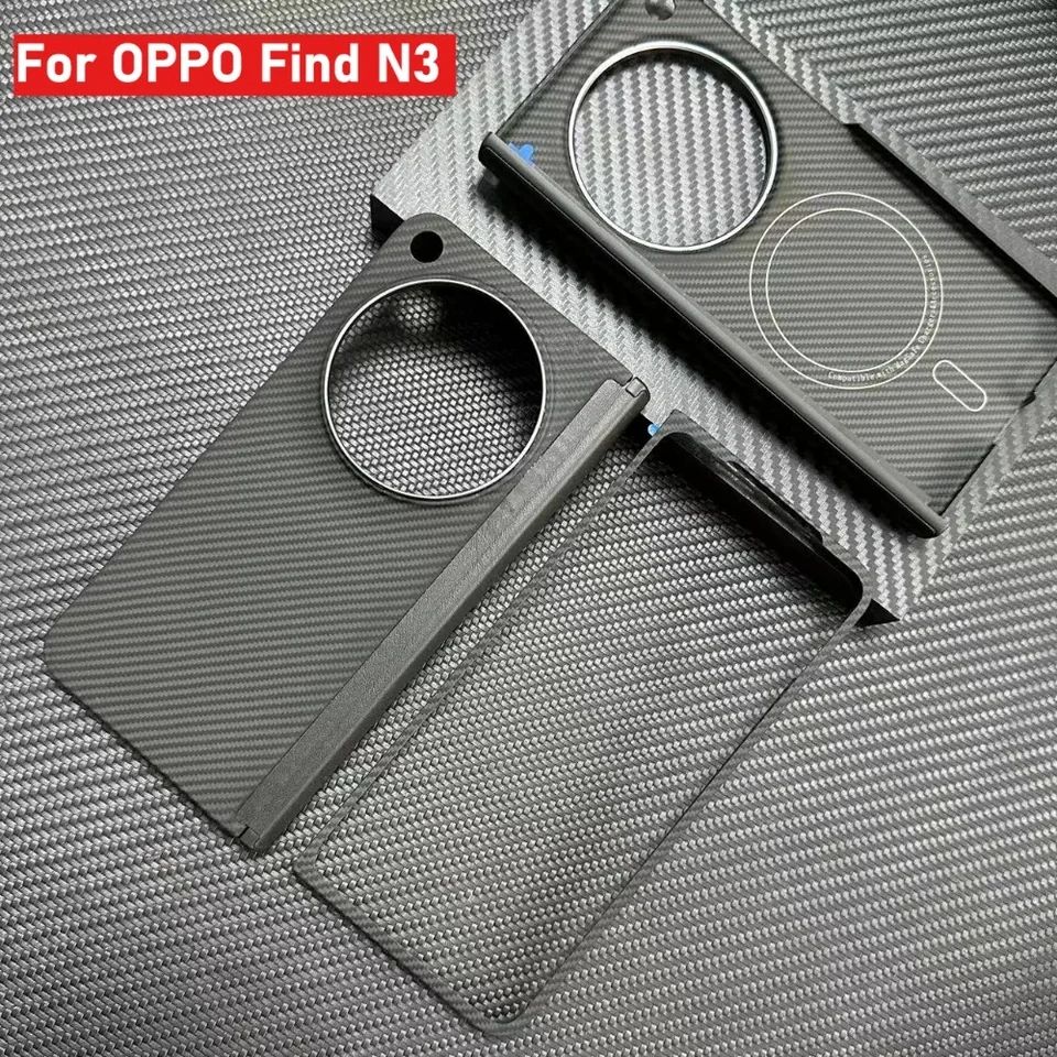 Magnetická centrálna os Aramid Fiber Puzdro pre OPPO Nájdenie sklamák N3 Skladacie uhlíkové vlákna ultra tenká ochranná kryt